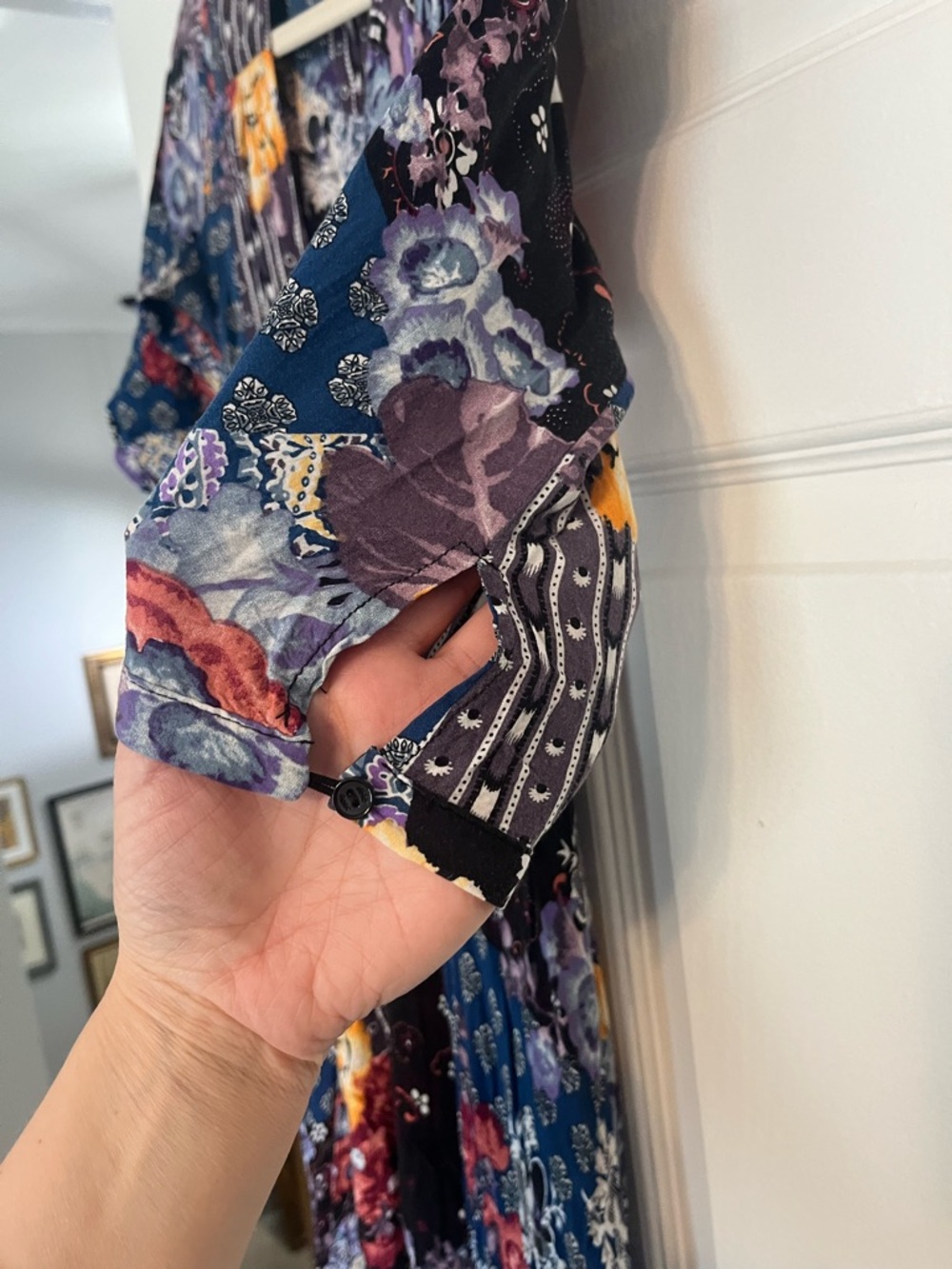Floral Patchwork Midi Dress in Multicolor - Picture 8 of 10